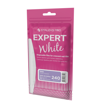 Набор сменных белых файлов для пилки полумесяц 240 грит STALEKS PRO EXPERT 42 50 шт Набор сменных белых файлов для пилки полумесяц 240 грит STALEKS PRO EXPERT 42 50 шт