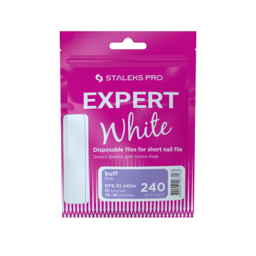 Сменные файлы белые для пилки короткой на пенной основе 240 грит STALEKS PRO EXPERT 51 10 шт Сменные файлы белые для пилки короткой на пенной основе 240 грит STALEKS PRO EXPERT 51 10 шт