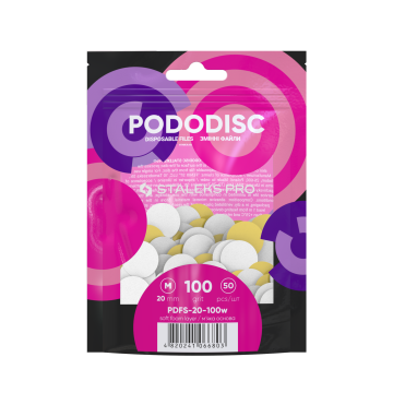 Сменные файлы белые для педикюрного диска на мягкой основе 100 грит STALEKS PRO EXPERT PODODISC M 50 шт