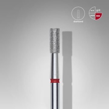 Фреза алмазная Цилиндр STALEKS PRO EXPERT 2,5 х 6 мм красный Фреза алмазная Цилиндр STALEKS PRO EXPERT 2,5 х 6 мм красный