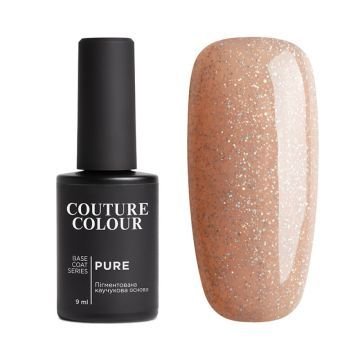База камуфлирующая каучуковая для гель-лака Couture Colour Pure Base Coat 10. розовый нюд с шиммером.
