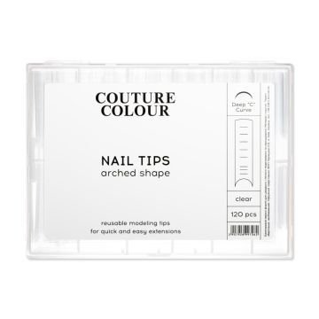 Верхние арочные формы для наращивания ногтей Couture Colour Nail Tips Arched Shape с разметкой. прозрачные. 120 шт Верхние арочные формы для наращивания ногтей Couture Colour Nail Tips Arched Shape с разметкой. прозрачные. 120 шт