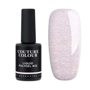 Жидкий полигель Couture Colour Liquid Polygel 02 молочно-розовый с блестками и шиммером Жидкий полигель Couture Colour Liquid Polygel 02 молочно-розовый с блестками и шиммером