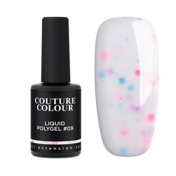 Жидкий полигель Couture Colour Liquid Polygel 09 молочный с цветным конфетти Жидкий полигель Couture Colour Liquid Polygel 09 молочный с цветным конфетти