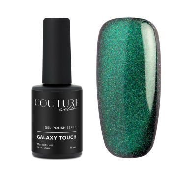 Гель-лак Couture Color Galaxy Touch Cat Eye GT 03 изумрудно-зеленый блик