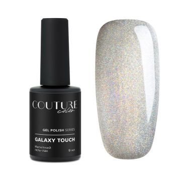 Гель-лак Couture Color Galaxy Touch Cat Eye GT 12 светлый серебристый блик. хамелеон