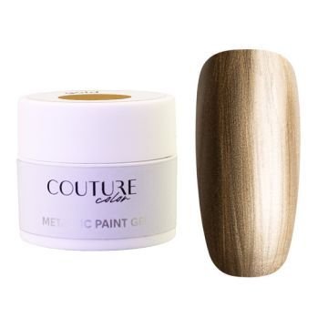 Гель-краска без липкого слоя Couture Color Metallic Paint Gel No Wipe Gold с эффектом жидкого металла цвет золото