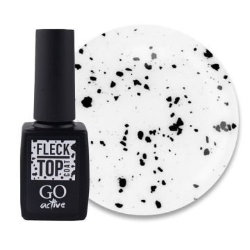 Топ для гель-лака без липкого слоя GO Active Fleck Top Coat с черной крошкой Топ для гель-лака без липкого слоя GO Active Fleck Top Coat с черной крошкой