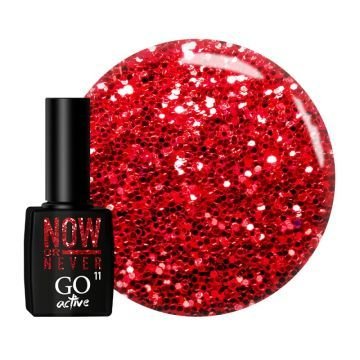 Гель-лак GO Active 011 Now or Never красно-терракотовый с красными шиммерами Гель-лак GO Active 011 Now or Never красно-терракотовый с красными шиммерами