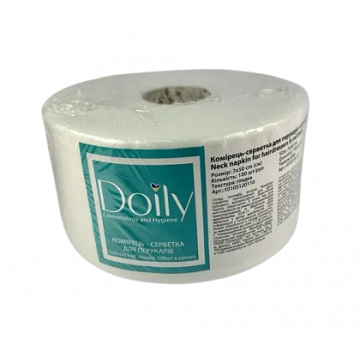 Воротнички парикмахерские одноразовые 7x50 см. Салфетка 100 шт. в рулоне белый спанлейс