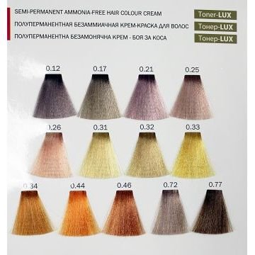 Безаммиачная полуперманентная крем-краска Toner - LUX LUXOR PROFESSIONAL COLOR Безаммиачная полуперманентная крем-краска Toner - LUX LUXOR PROFESSIONAL COLOR