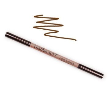 Стойкий восковой карандаш для бровей EKKO BEAUTY с щеточкой
