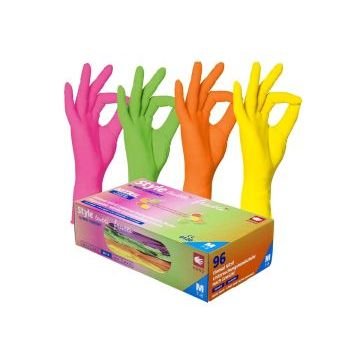 Перчатки нитриловые без пудры  01175 Style Tutti Frutti XS, S, M 96 шт  