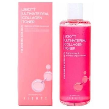 Jigott Ultimate Real Collagen Toner — Антивозрастной укрепляющий тонер для лица с коллагеном Jigott Ultimate Real Collagen Toner — Антивозрастной укрепляющий тонер для лица с коллагеном