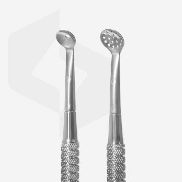 Ложка косметологическая двусторонняя EXPERT 20 TYPE 2 (Уно и круглая шумовка на 19 отверстий) Ложка косметологическая двусторонняя EXPERT 20 TYPE 2 (Уно и круглая шумовка на 19 отверстий)